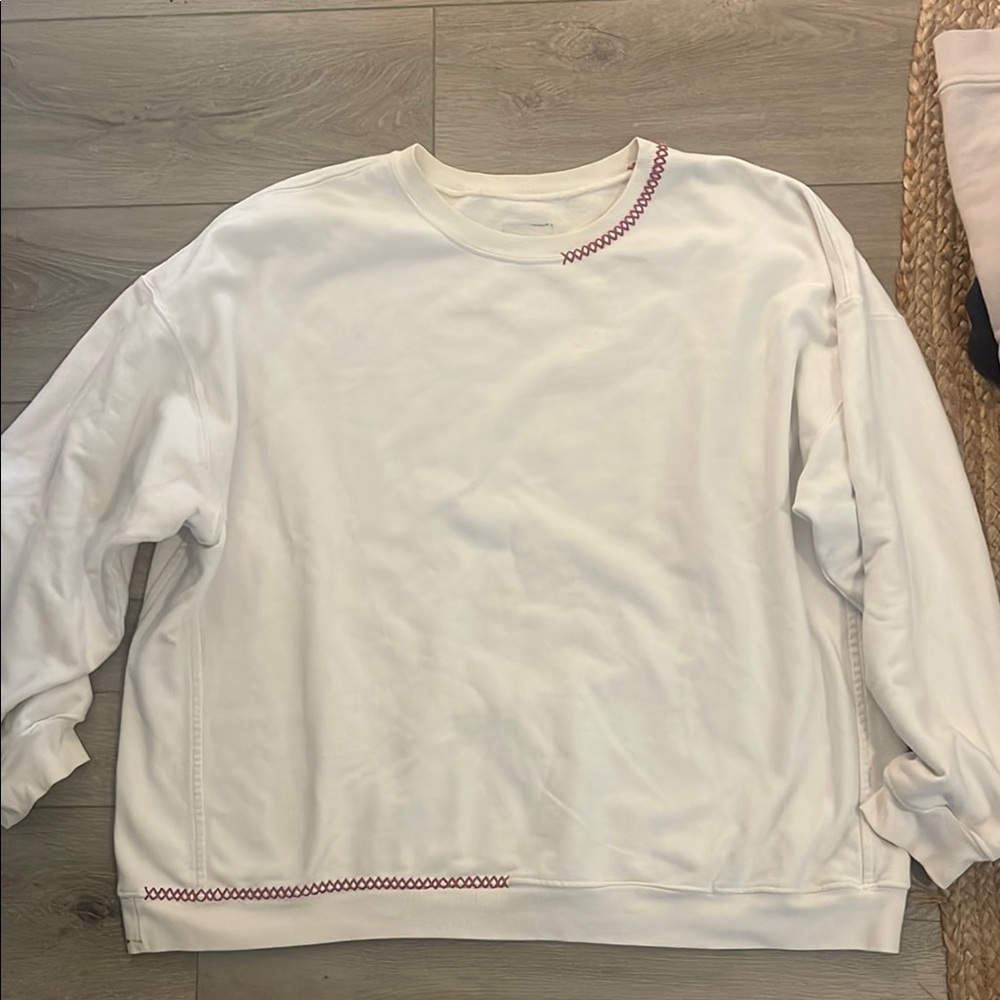 Daily Drills White Crewneck Sweater